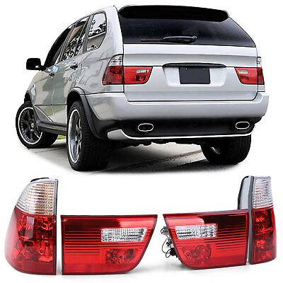 #ad For BMW X5 E53 Since 1999 2003 Rear Lights Set IN Red Clear $195.25