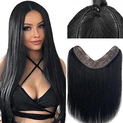 #ad Thick Straight One Piece V Shape 100% Remy Human Hair Half Hairpiece For Women $129.00