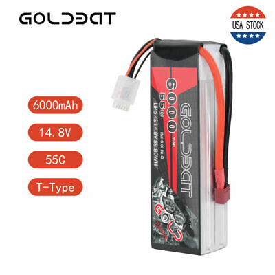 #ad GOLDBAT 6000mAh 4S 55C Softcase Lipo Battery with Deans Plug for RC Car Truck $37.10