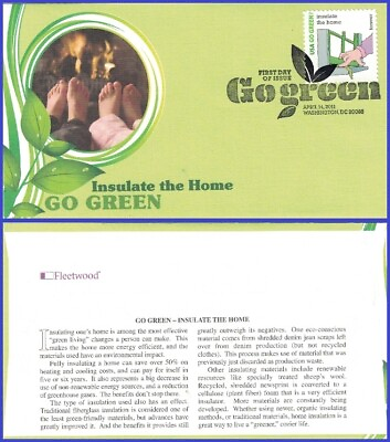 #ad USA5 #4524l U A FLEETWOOD FDC Go Green Insulate the home $2.51
