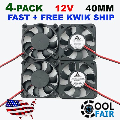 #ad 12V 50mm Cooling Fan 2 Pin 50x50x10mm DC PC Computer Case 3D Printer 5010 4 Pcs $12.95
