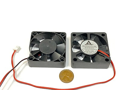 #ad 2 Pieces 12v 50mm x 15mm Cooling Fan Brushless Axial 5015 50x50x15mm 2Pin E34 $10.32