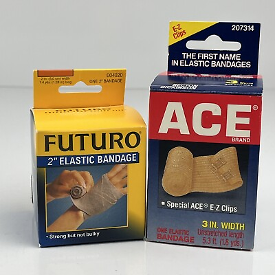 #ad ACE 3quot; Elastic Bandage Wrap with Hook Closure Beige And 2” Futuro Both New $16.99