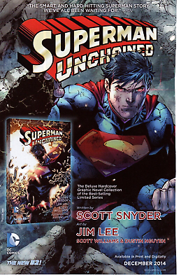 #ad 2014 SUPERMAN UNCHAINED DC Comic Promo PRINT AD WALL ART SCOTT SNYDER JIM LEE $19.49