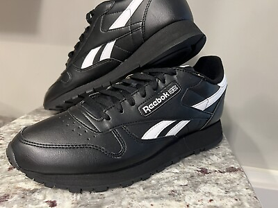 #ad Reebok Men#x27;s Classic Vegan Black Lifestyle Shoes GY3612 Synthetic Leather US 9.5 $53.00