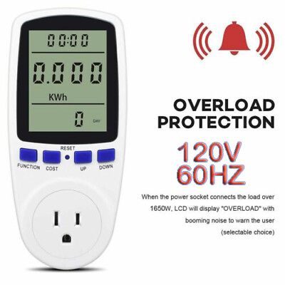 #ad LCD Power Watt Meter Plug Consumption Electricity Usage Energy Amps Volt Monitor $11.71