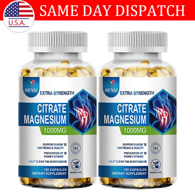 #ad Magnesium Citrate Capsules 1000mg Per Serving Hight Potency Capsules 240 Caps $21.99