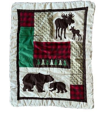 #ad Trend Lab Northwoods Quilt Crib Bedding Set Baby Nursery Comforter Buffalo Plaid $24.99