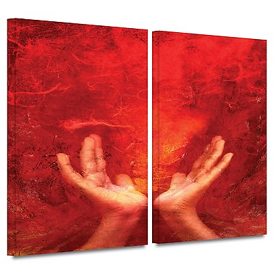 #ad Chakra Fire 2 Piece Painting Print Gallery Wrapped on Canvas Set by Elena Ray $76.95