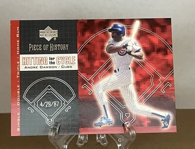 #ad Andre Dawson 2002 UD Piece of History Hitting for the Cycle #H2 Cubs Mint $2.99