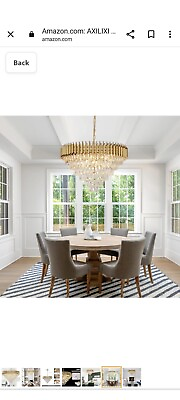 #ad AXILIXI Gold Crystal Chandelier Modern 30quot; Round Chandeliers for Dining Room $350.00