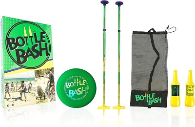 Bottle Bash Outdoor Game Set – New Fun Flying Disc Toss Game for Family NEW $29.99