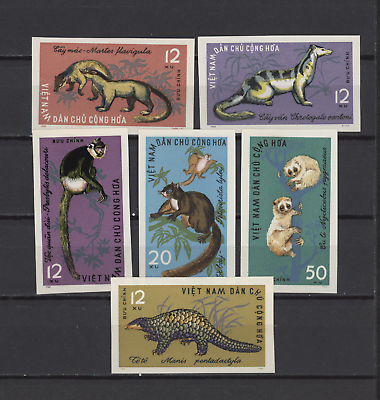 #ad S41163 Vietnam 1965 MNH Wild Animals 6v Yamp;t 427 432 Imperforated $15.55