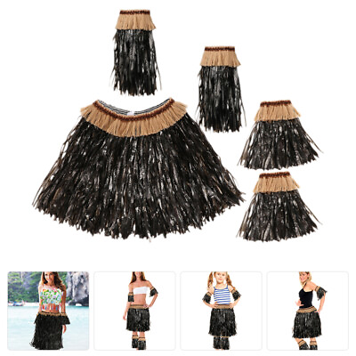 #ad Grass Skirt Hawaiian Costume Set Hula Dance Luau Party Dress Up Banana $17.27