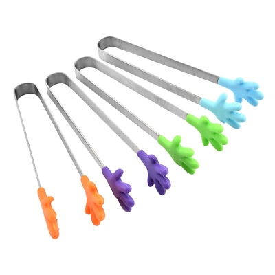 #ad 4 Silicone Buffet Party Catering Serving Salad Cake Bread Kitchen Tongs $8.98