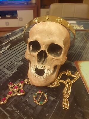 #ad vintage decorative skull with medieval jewellery GBP 40.00