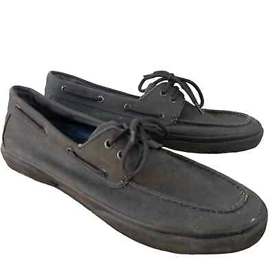 #ad Sperry Mens 2 Eye Boat Shoe size 14M Charcoal Gray J13 CH171 Casual Slip On $24.00