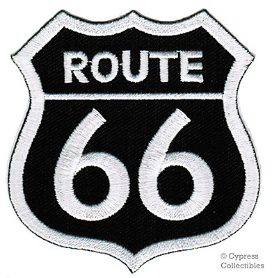 #ad ROUTE 66 PATCH HIGHWAY ROAD SIGN HISTORIC EMBLEM US embroidered iron on BLACK $4.99