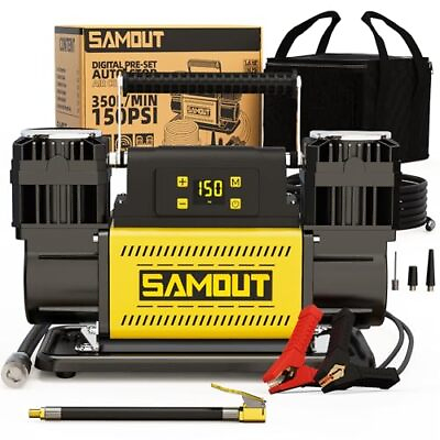 #ad SMAOUT 12V Digital Air 12.3cfm Dual Cylinder Digital Setting Auto stop $343.28