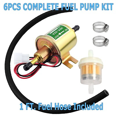 #ad Inline Fuel Pump 12v Electric Transfer Low Pressure Gas Diesel Fuel Pump HEP 02A $8.95