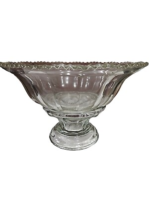 #ad Huge Glass Punch Bowl With Seperate Glass Base Very Heavy $89.99