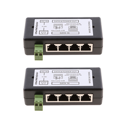 2pcs 4 POE Ports Switch 12 48V Supply Module Over $17.88
