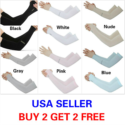 #ad #ad 1 Pair Cooling Arm Sleeves Cover Sports UV Sun Protection Outdoor Unisex $3.99