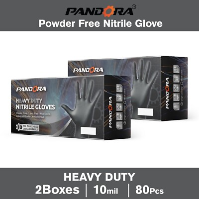 #ad 10 MIL PANDORA™ Extra Thick Blue Nitrile Gloves Powder Free Large 80 pcs $29.99