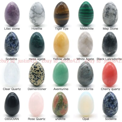 #ad 30mm Crystal Jade Small Egg Mining Bird Egg Stone Easter Colored Egg $2.96