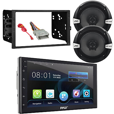 #ad Double DIN HD Car Receiver 2x 6.5quot; Speakers w Harness GM Radio Install Kit $163.99