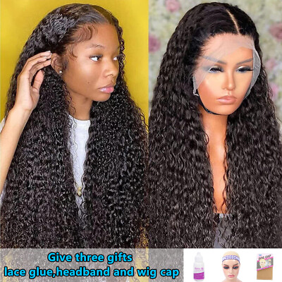 #ad 30inch Lace Front Wigs Human Hair Lace Front Wig Kinky Curly Wig Loose Wave Wigs $125.89