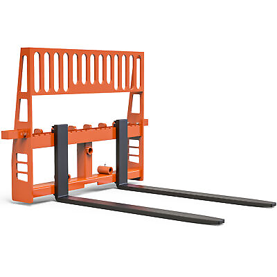 #ad 48quot; Skid Steer Pallet Fork Frame Orange Attachment W Heavy Duty Blades 4500lbs $599.99