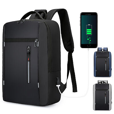 #ad 17quot; Travel Laptop Backpack Waterproof Anti theft Business Bag With Usb Converter $14.99