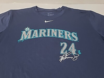 #ad Nike Seattle Mariners Ken Griffey Jr #24 Center Swoosh Shirt Men 2XL XXL Dri Fit $28.99