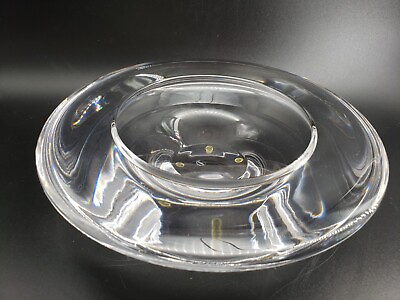 #ad Vilca Italian Crystal Shallow Catch All Bowl 9.5in HEAVY $195.00