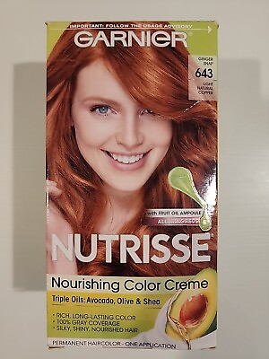 #ad Garnier Nutrisse Nourishing Color Creme Permanent Hair Dye 643 Light... $22.00