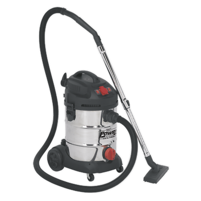 #ad Sealey Vacuum Cleaner Industrial 30L 1400W 230V Stainless Drum Auto Start Gar... GBP 280.75