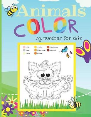 #ad Animals Color By Number For Kids: Coloring book for kids ages 4 8 20 color by nu $17.16