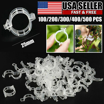 #ad 100 500Pcs 25mm Garden Plant Support Clips Tomato and Veggie Trellis Twine $12.99