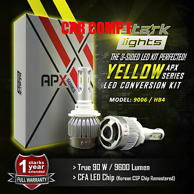 #ad Stark 90W 9600LM LED 3000K Yellow Chip Fog Light Conversion Kit Bulbs 9006 HB4 $47.79