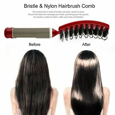 #ad Magical Nylon Bristle Detangling Boar Hair Brush Head Scalp Massage Vented Comb $10.99