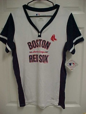 #ad BOSTON RED SOX Ladies Short Sleeve TX3 Cool Pullover V Neck Shirt XL MLB New Tag $9.99