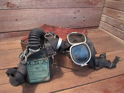 #ad Vintage 1960 Gas Mask With Filter Military Field Gear Chemical Biological $99.99