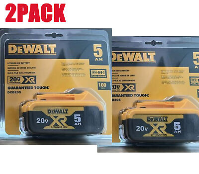 #ad 2Pack Dewalt DCB205 20V MAX XR 5.0 Ah Compact Power Tool Battery Brand New $68.99