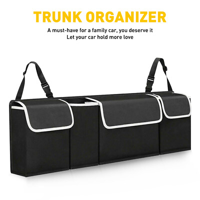#ad Back Seat Organizer Interior Accessories Car Trunk Storage Bag Oxford w 4Pocket $5.99