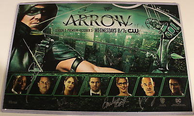 #ad Arrow Season 5 Cast Signed Poster SDCC 2016 with Wristband Free Shipping $350.00