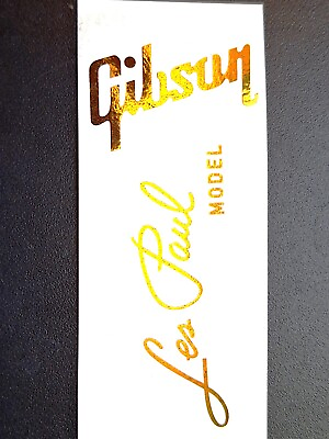 #ad Gibson Les Paul Model Headstock Decal Ultra hi res Solid Gold NEW Reproduction $11.97