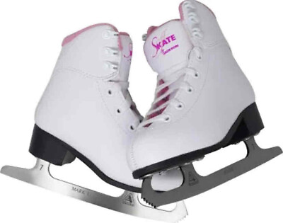 #ad Jackson GS 180 SoftSkate Womens White Pink Figure Skates NEW $40.25