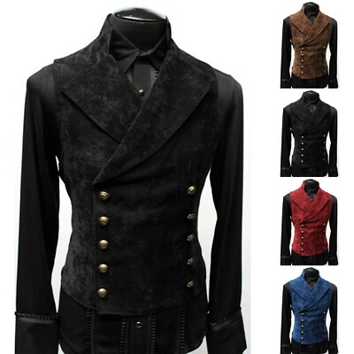 #ad Fashion Vest ️Mens Medieval Double Mens Gothic Double Gothic Mens Victorian $33.48