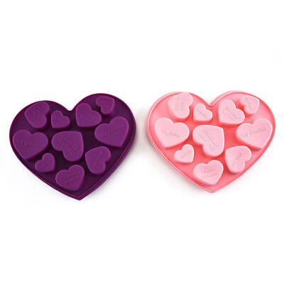 #ad New Heart shaped Silicone Chocolate Baking Molds Creative DIY Chocolate Molds $8.05